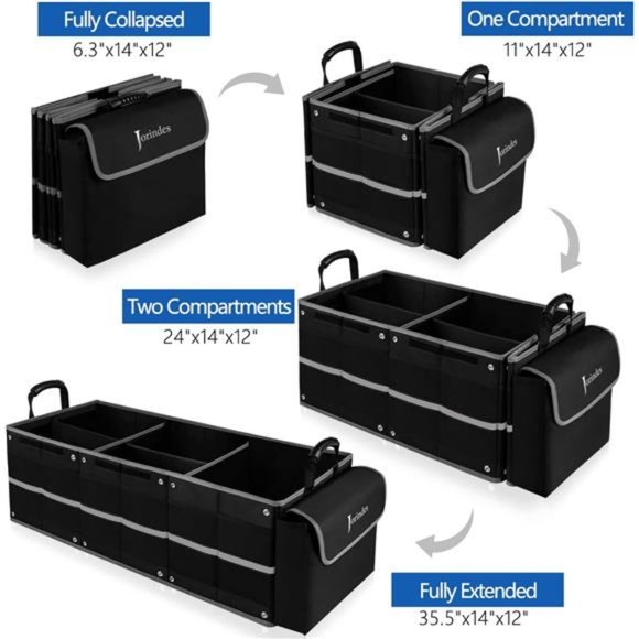 Collapsible Trunk Organizer for Car with Insulated Leak proof Cooler Bag - Picture 5 of 7